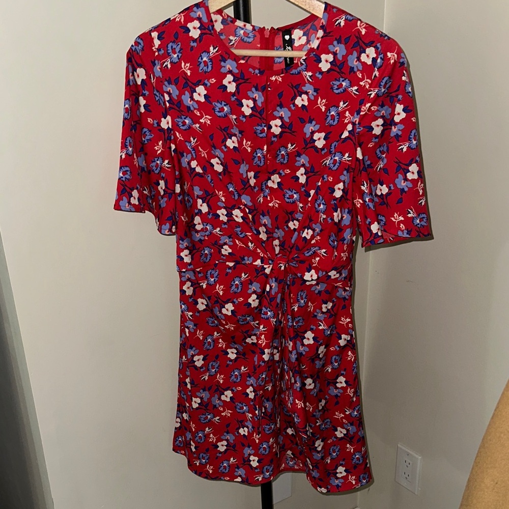 Floral Red Mini Dress